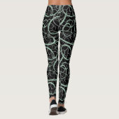 Graujade Black Mod Retro Loops Muster Leggings (Rückseite)
