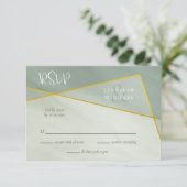 Graujade geometrische Typografie Hochzeit rsvp Karte (Stehend Vorderseite)