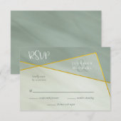 Graujade geometrische Typografie Hochzeit rsvp Karte (Vorne/Hinten)