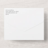 Graukalligrafie Foto Elopement Party All In One Einladung (Rückseite)