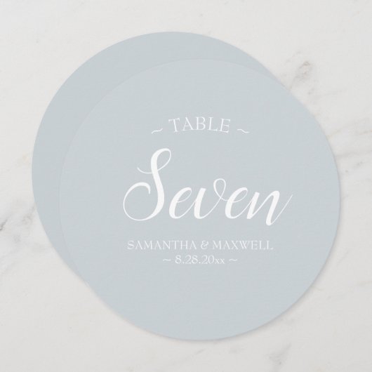 Graukalligraphie-Tischnummer Einladung (Vorne/Hinten)