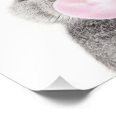 Graukaninchen blasen rosa Kaugummi Fotodruck (Ecke)