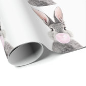 Graukaninchen blasen rosa Kaugummi Geschenkpapier (Rolleneckpunkt)