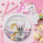 Graukaninchen mit Nr. 2 Wildblumen Pappteller (Party)