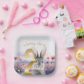 Graukaninchen mit Nr. 2 Wildblumen Pappteller (Party)