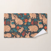 Graukaninchen Mosaik Personalisiertes Muster Badhandtuch Set (Handtuch)