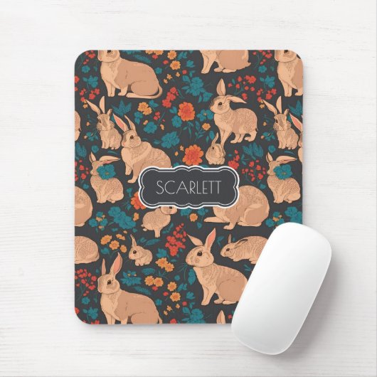 Graukaninchen Mosaik Personalisiertes Muster Mousepad (Mit Mouse)