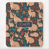 Graukaninchen Mosaik Personalisiertes Muster Mousepad (Vorne)
