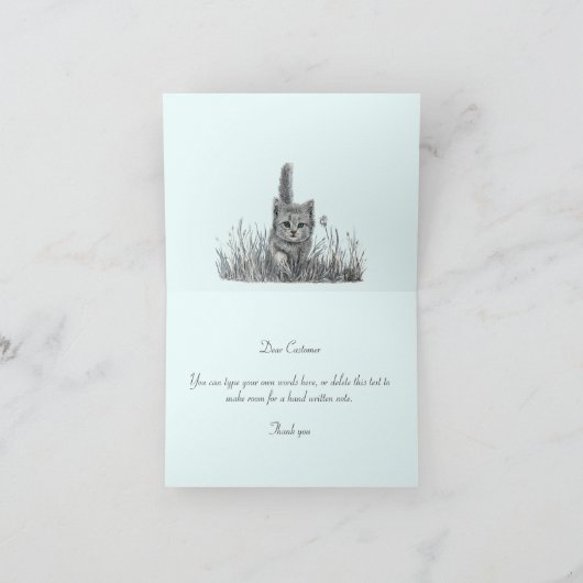 Graukätzchen Personalisierte Faltkarte (Innenseite)
