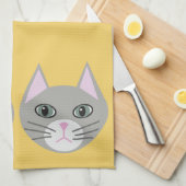 Graukatze, gelb geschirrtuch (Viertel Falte)