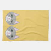 Graukatze, gelb geschirrtuch (Horizontal)