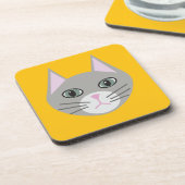 Graukatze, gelb getränkeuntersetzer (Linke Seite)