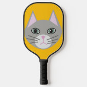 Graukatze, gelb pickleball schläger (Vorderseite)