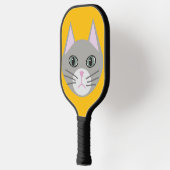 Graukatze, gelb pickleball schläger (Links)