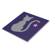 Graukatze Keramik Fliese (Seite)