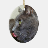 Graukatze Keramik Ornament (Rechts)