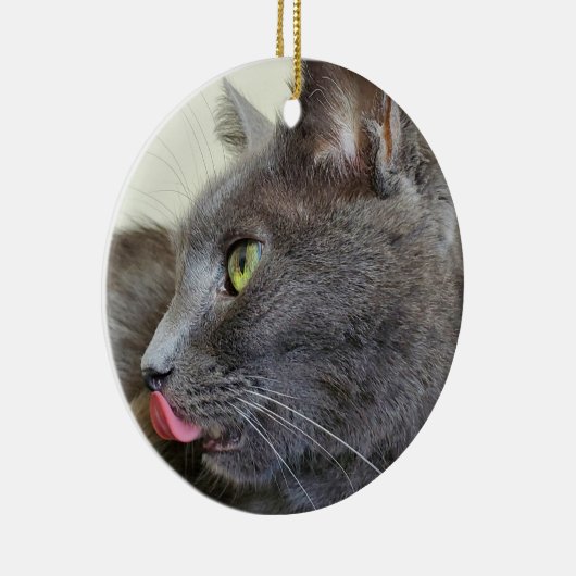 Graukatze Keramik Ornament (Rechts)