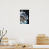 Graukatze mit blauen Augen Poster (Küche)