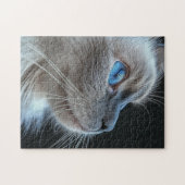 Graukatze mit blauen Augen Puzzle (Horizontal)