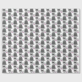 Graukatze mit rosa Bug Geschenkpapier (Flach)