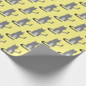 Graukatze mit rotem Weinpapier Geschenkpapier (Ecke)