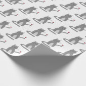 Graukatze mit Rotwein Geschenkpapier (Ecke)