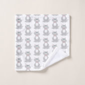 Graukatzendesign Badhandtuch Set (Waschlappen)