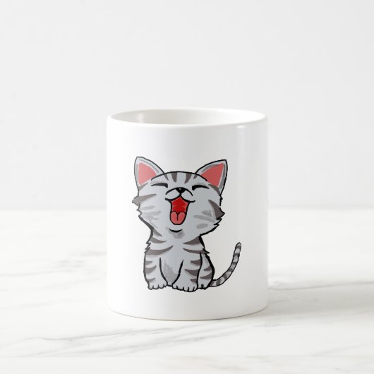 Graukatzenkatze Cartoon Kaffeetasse (Mittel)