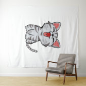 Graukatzenkatze Cartoon Wandteppich (Beispiel (Horizontal))