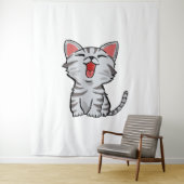 Graukatzenkatze Cartoon Wandteppich (Beispiel)