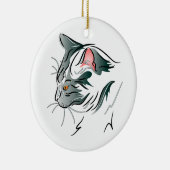 Graukatzenprofil Keramik Ornament (Rechts)