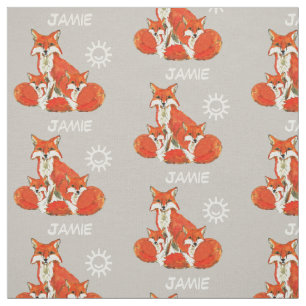 Graukids Sunshine Fox Family Personalisiert Stoff