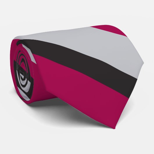 Graukohle und tiefer Himbeere, diagonal gestrippt Krawatte (Gerollt)