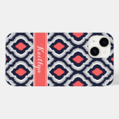 Graukoralle und marokkanisches Monogramm Case-Mate iPhone Hülle (Rückseite (Horizontal))