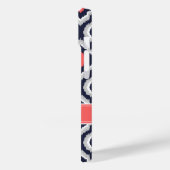 Graukoralle und marokkanisches Monogramm Case-Mate iPhone Hülle (Rückseite / Links)