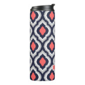 Graukoralle und marokkanisches Monogramm Thermosbecher (Nach links gedreht)