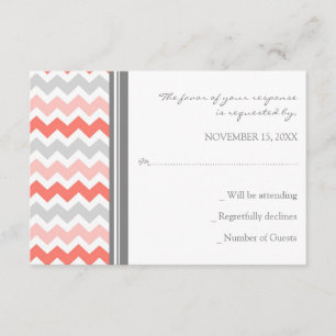 Graukorallenkoralle Zickzack UAWG Wedding Card RSVP Karte