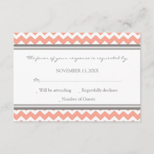 Graukorallenkoralle Zickzack UAWG Wedding Card RSVP Karte