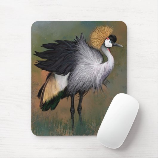Graukrane Vogelmousepad Mousepad (Mit Mouse)