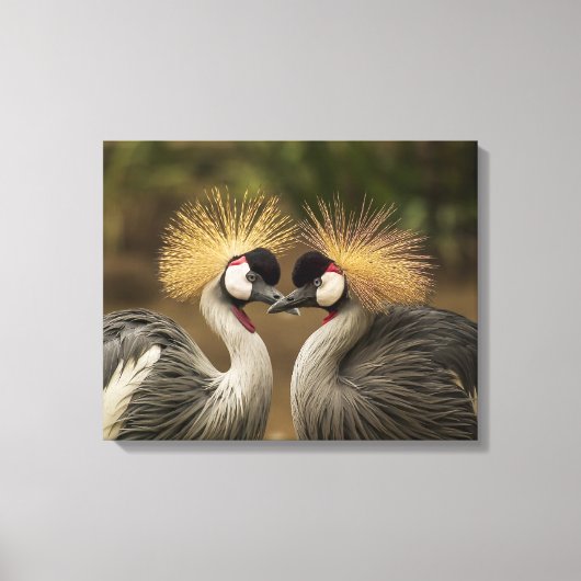 Graukraniches Vogelpaar Leinwanddruck (Vorderseite)