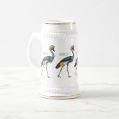Graukranichkraniche Cartoon Bierglas (Vorderseite Links)