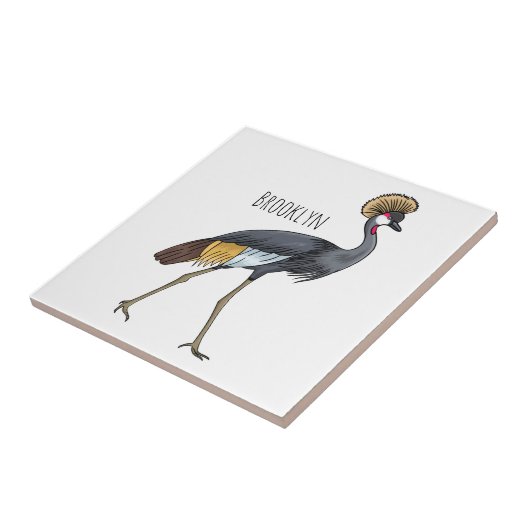 Graukranichkraniche Cartoon Fliese (Seite)