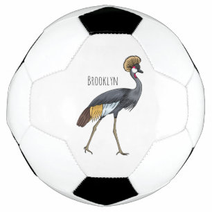 Graukranichkraniche Cartoon Fußball