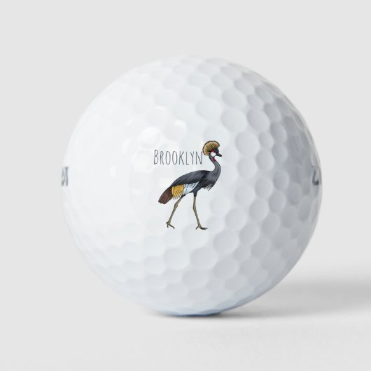 Graukranichkraniche Cartoon Golfball (Vorderseite)