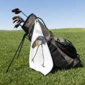 Graukranichkraniche Cartoon Golfhandtuch (Gras)