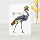 Graukranichkraniche Cartoon Karte (Gelbe Blume)