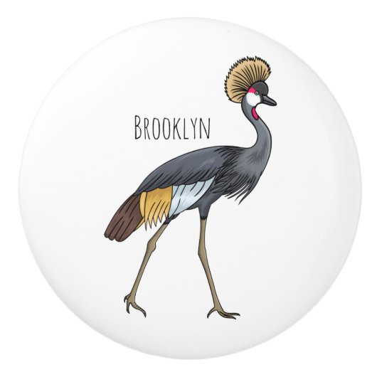 Graukranichkraniche Cartoon Keramikknauf (Vorderseite)