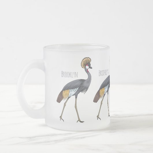 Graukranichkraniche Cartoon Mattglastasse (Links)