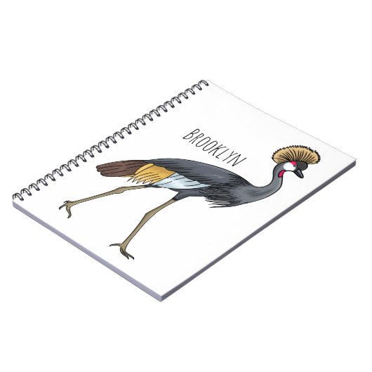 Graukranichkraniche Cartoon Notizblock (Linke Seite)