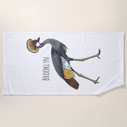 Graukranichkraniche Cartoon Strandtuch (Vorderseite)